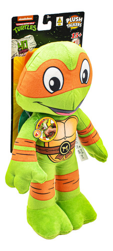 Tortugas Ninja Peluche 15 Sonidos 30 Cm Pack 2 Pzas Mattel Color Verde