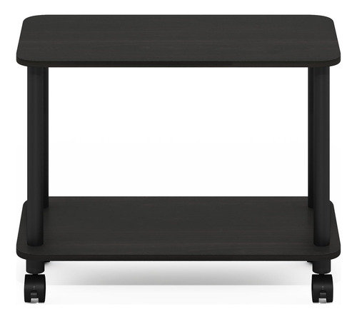 Mesa Auxiliar Rectangular Moderna Con Ruedas Color Espresso