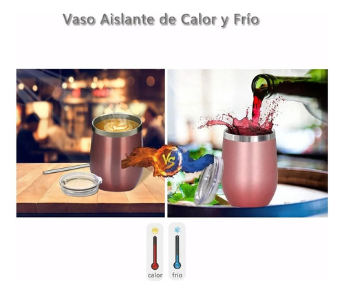 Moyac 2pzs Vaso Térmico De Acero Inoxidable For Café, Vino,