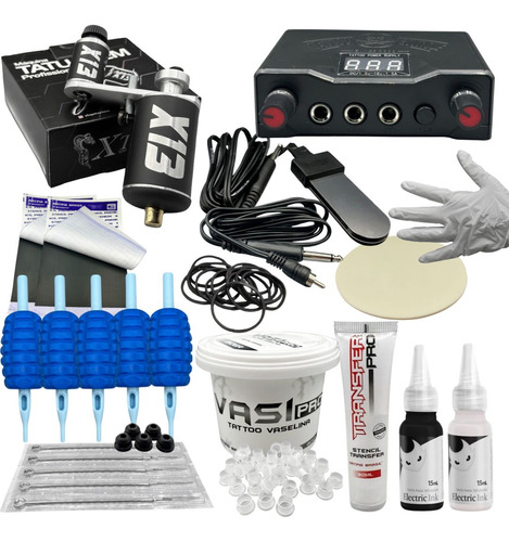 Kit Completo De Tatuagem Iniciante Material Profissional