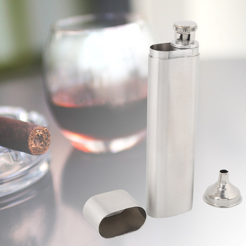 Petaca Y Soporte Para Cigarros De Acero Inoxidable De Dos Tu