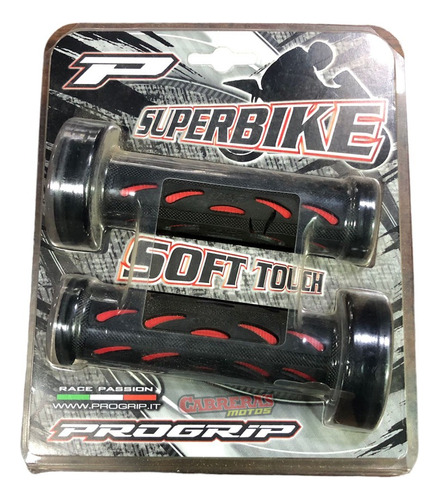 Puño Moto Progrip 724 Negro/rojo