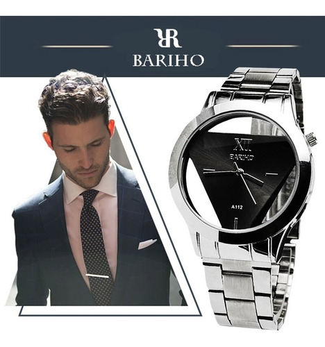 Reloj Bariho Triangulo De Acero Inoxidable Para Hombre 