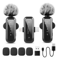 Comprar 2pcs Micrófonos Vidabee Lavalier Inalámbrico Para iPhone iPad Android Micrófono De Grabación De Condensador Omnidireccional Inalámbrico Para Entrevista Video Podcast Vlog