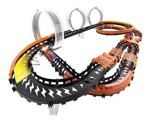 Brinquedo Pista Hot Wheels Wave Racers Controle De Aceno Cor Preto e Laranja
