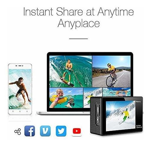 Imagen 5 de 6 de Akaso Ek7000 4k Wifi Cámara De Acción Deportiva Ultra Hd Wat