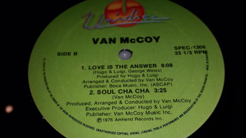 Van Mccoy The Hustle Love Is The Answer Soul Cha Cha Vinilo