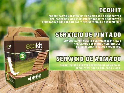 Imagen 4 de 8 de Mesa Madera Eucalipto Exterior Jardin Plegable 75cm Arandu