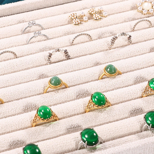 Bandeja De Exhibición De Anillos, Organizador De Verde