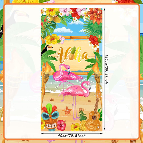 Aloha - Decoración De Fiesta Hawaiana Para Puerta, Letrero D