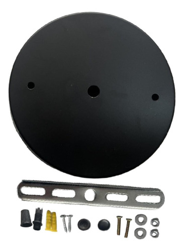 Placa De Techo De Lámpara Del Kit De Dosel Dia Negra 20cm