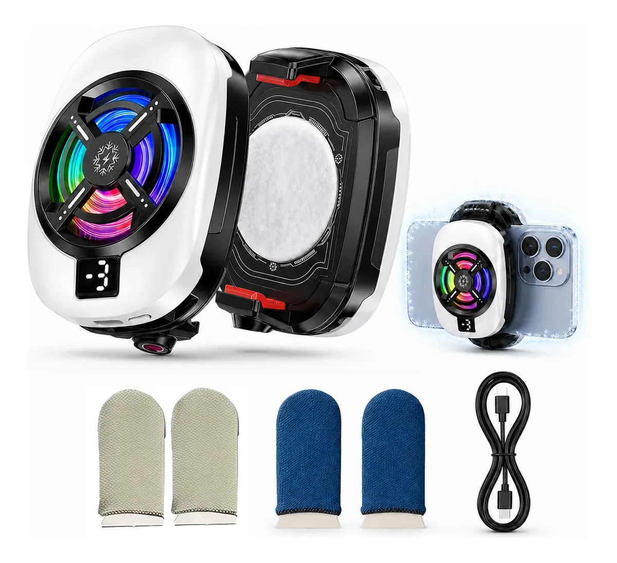 15w Ventilador Cooler Para Teléfono Cooler Para Celular, Ventilador De Celular Enfriador 3 Niveles de Frío
