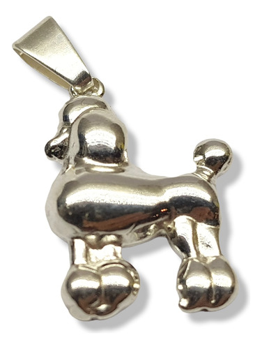 Dije Plata Inflada Perro Caniche 15 X 20mm