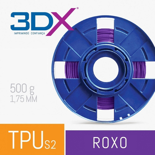 Filamento Flex Tpu D50 1,75 Mm | 500g Roxo Açai S2