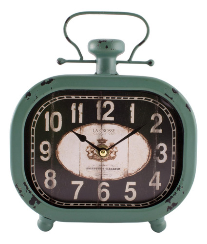 Nuevo Reloj La Crosse 404-3425 De Metal Envejecido, Color Ve
