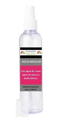 Agua Micelar C/ Rosas Sauco Ac Borico Apta Rostro Y Parpados