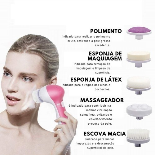 Imagem 4 de 9 de Massageador Sem Fio Beleza Facial/corporal Com 5 Acessórios