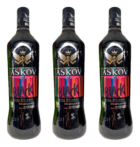 Cocktail Alcoólico Askov Black Kit Com 3 Unidades De 900ml