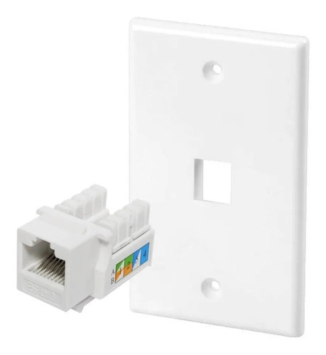 Modulo Rj45 Cat5e De Red Jack Keystone Con Tapa Muro