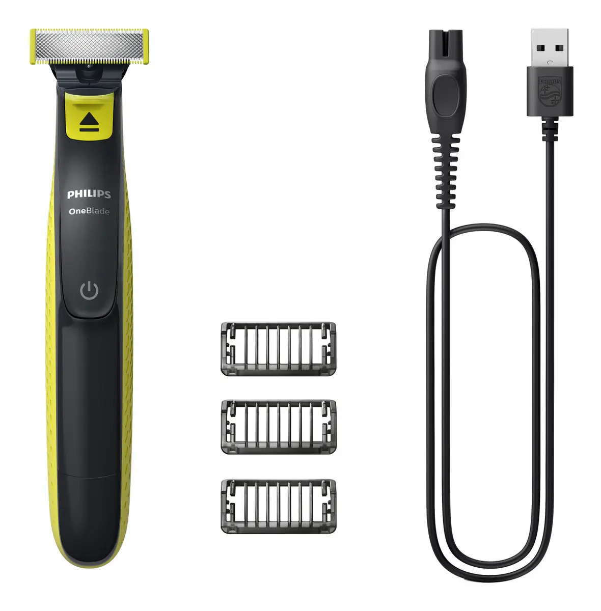 Philips QP2724/10 Oneblade 3 Peines Recortadores Extraibles y Cargador Color Verde