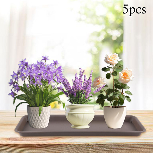 Saucers De Planta De 5 Piezas Plantillas Platillos De Gris