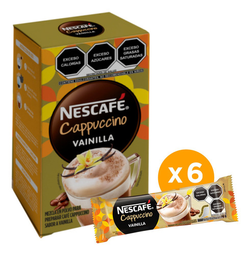 Nescafé Cappuccino café vainilla 6 sobres 22gr