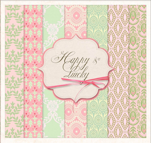 Kit De Papel Digital Shabby Chic Happy And Lucky