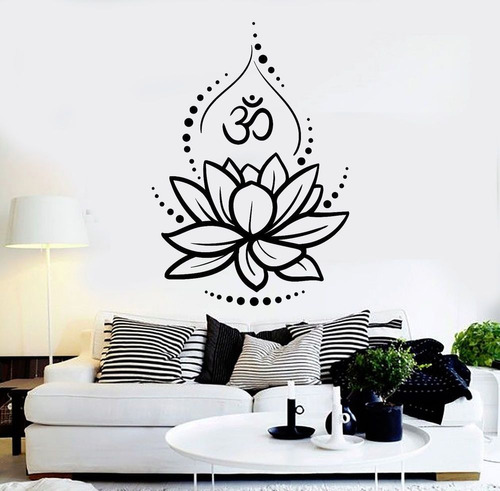 Vinilo Decorativo Flor De Loto Pared Mas Diseños 4u