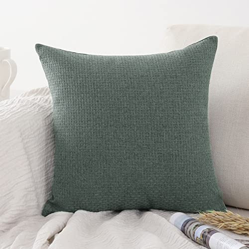 Woven Pattern Throw Pillow Cover Solid Polyester Linen ...