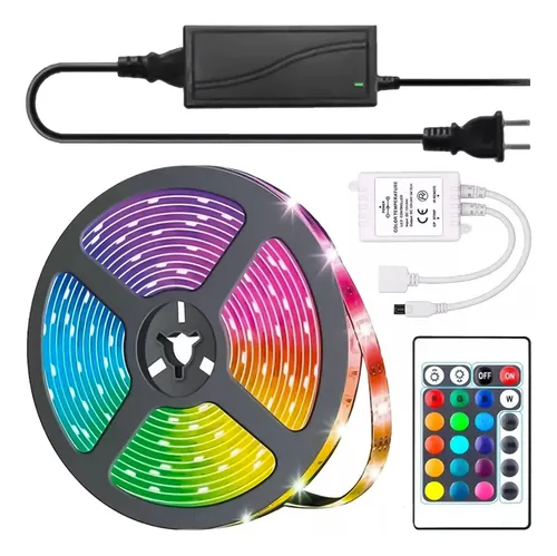 comprar Cintas Led Colores 5050 Control Rgb 5m Versión Adhesiva