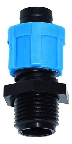 Conectores X10 Riego Intermedios Cinta De Goteo-rosca M 1/2 Color Celeste