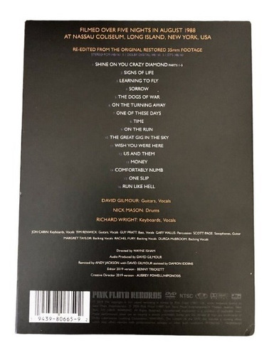 Pink Floyd Delicate Sound Of Thunder Dvd Nuevo Musicovinyl