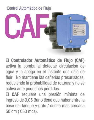 Imagen 2 de 9 de Presurizador Agua Control Automatico Presion Pluvius Caf