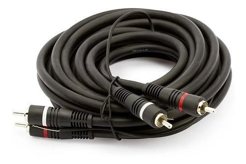 Kit 10 Cabo 2 Rca Macho X 2 Rca Macho Gold Com Fio Terra 5m