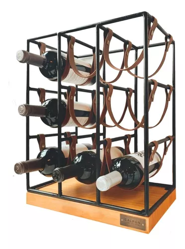 Biscottini - Botellero Vino Metal (12 x 12 x 105 cm), Botellero Vino  Vertical, Mueble botellero para 8 Botellas