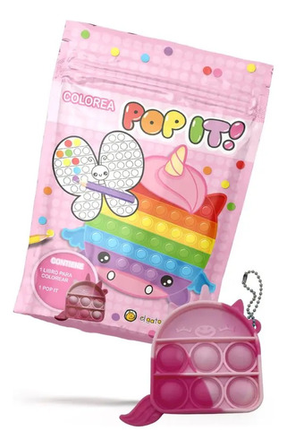 Libro Pop It Para Colorear Con Juguete Sorpresa Unicornio