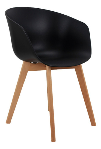 Silla Hay Negra Living Comedor Moderna Patas Madera · Boxbit