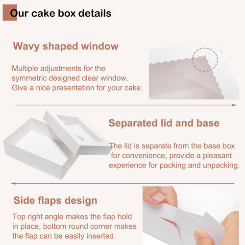 10x Caixas De Confeitaria Para Tortas E, Embalagem Para