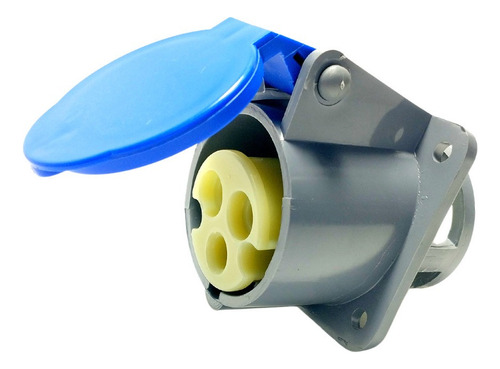 Tomada Embutir Brasikon 2p+t 16a 200/250v 6h Ip44 S3046 Cor Azul