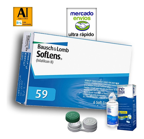 Imagem 1 de 4 de Lente De Contato Soflens 59 Com Grau Mensal Entrega+ Rápida