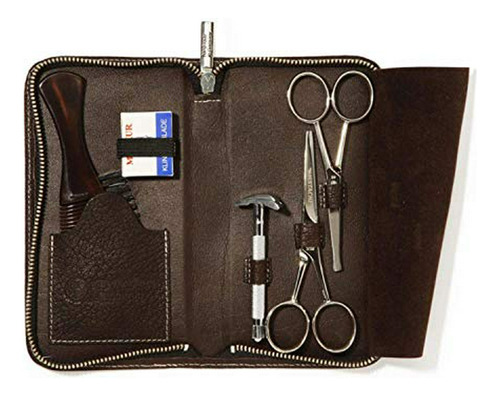 Afeitadora Rectas - Dovo Xx Mustache Grooming Set W-brown Le