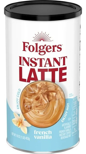 Folgers Cafe Latte Instantaneo  French Vainilla 453 G