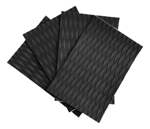 4x Deck Grip Mat Tabla De Surf Almohadillas De Negro