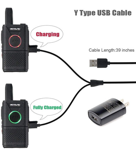 Rádio Walkie Talkie Mini Dual Ptt Recarregável Retevis Rt18