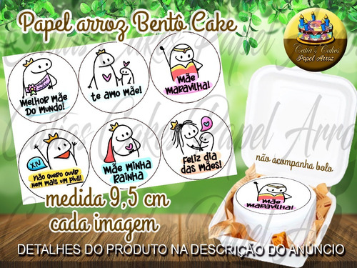 Imagem 1 de 1 de Papel Arroz Bento Cake 9,5 Cm Dia Das Mães Flork Mini Bolo