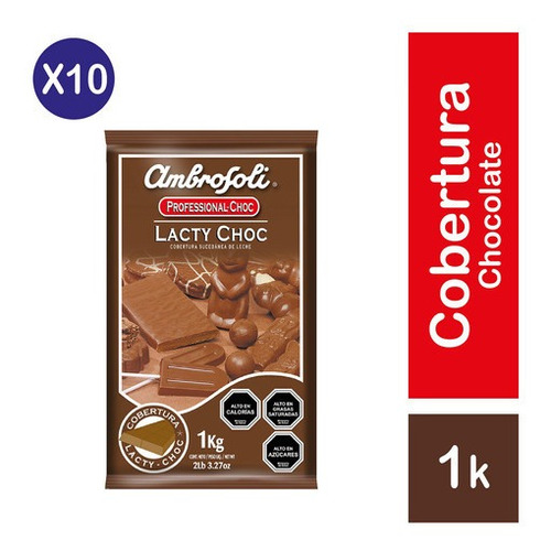 Pack 10 - Ambrosoli Cobertura Lacty Choc 1kg