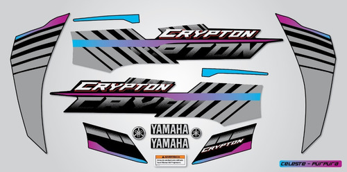 Calcos Yamaha Crypton 2021 Moto Negra (gradientes)