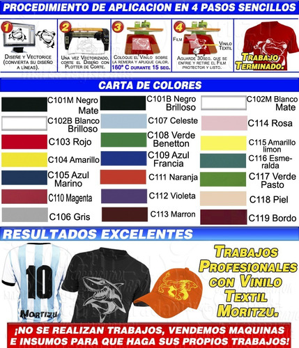 Imagen 5 de 9 de Vinilo Termotransferible Textil Coreano Moritzu 1x0.50mts.