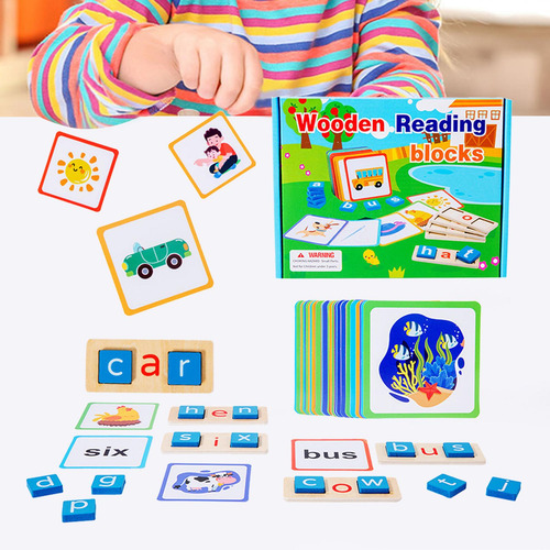 Bloques De Lectura De Madera, Juegos De Ortografía De Palabr