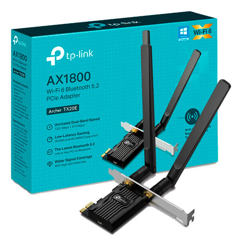 Placa Wifi 6 Tp-link Tx20e | Ax1800 Pcie + Bluetooth Para Pc